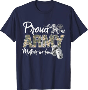 Proud Army Mother-In-Law US Army Family Matching Military T-Shirt - T-Shirt | Navy