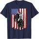 Rodeo Bull Rider Patriotic American USA Flag For Cowboys T-Shirt - T-Shirt | Navy