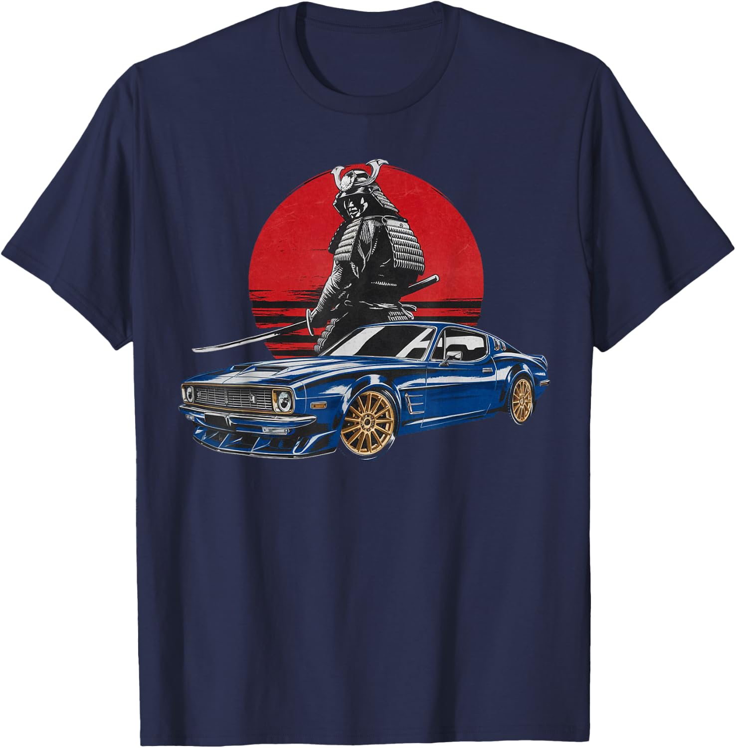 Retro Vintage Japanese Warrior JDM Ride Legendary Race Car T T-Shirt - T-Shirt | Navy