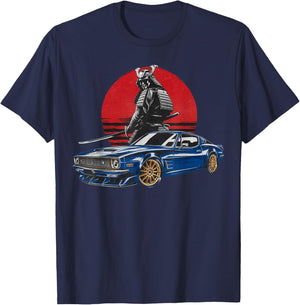 Retro Vintage Japanese Warrior JDM Ride Legendary Race Car T T-Shirt - T-Shirt | Navy