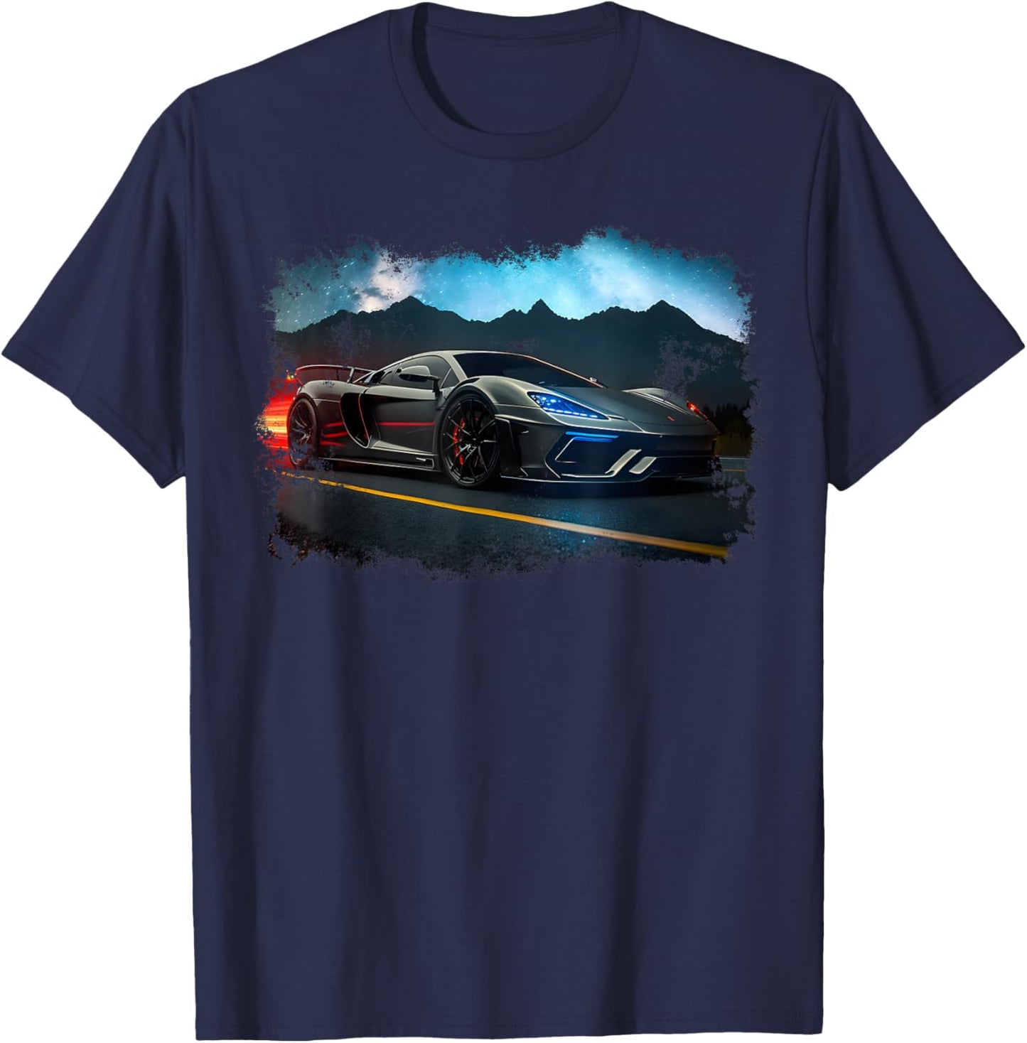 Exotic Concept Supercar Hypercar Sports Car Art Boys Graphic T-Shirt - T-Shirt | Navy