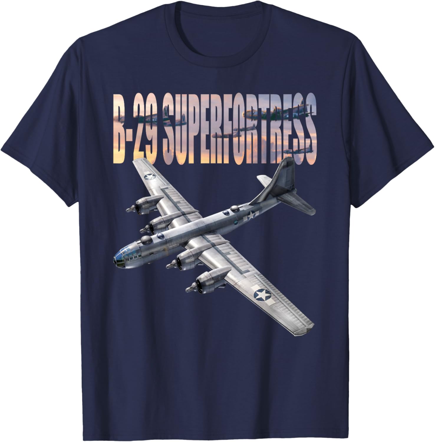 WW2 plane Warbirds B-29 Superfortress T-Shirt - T-Shirt | Navy