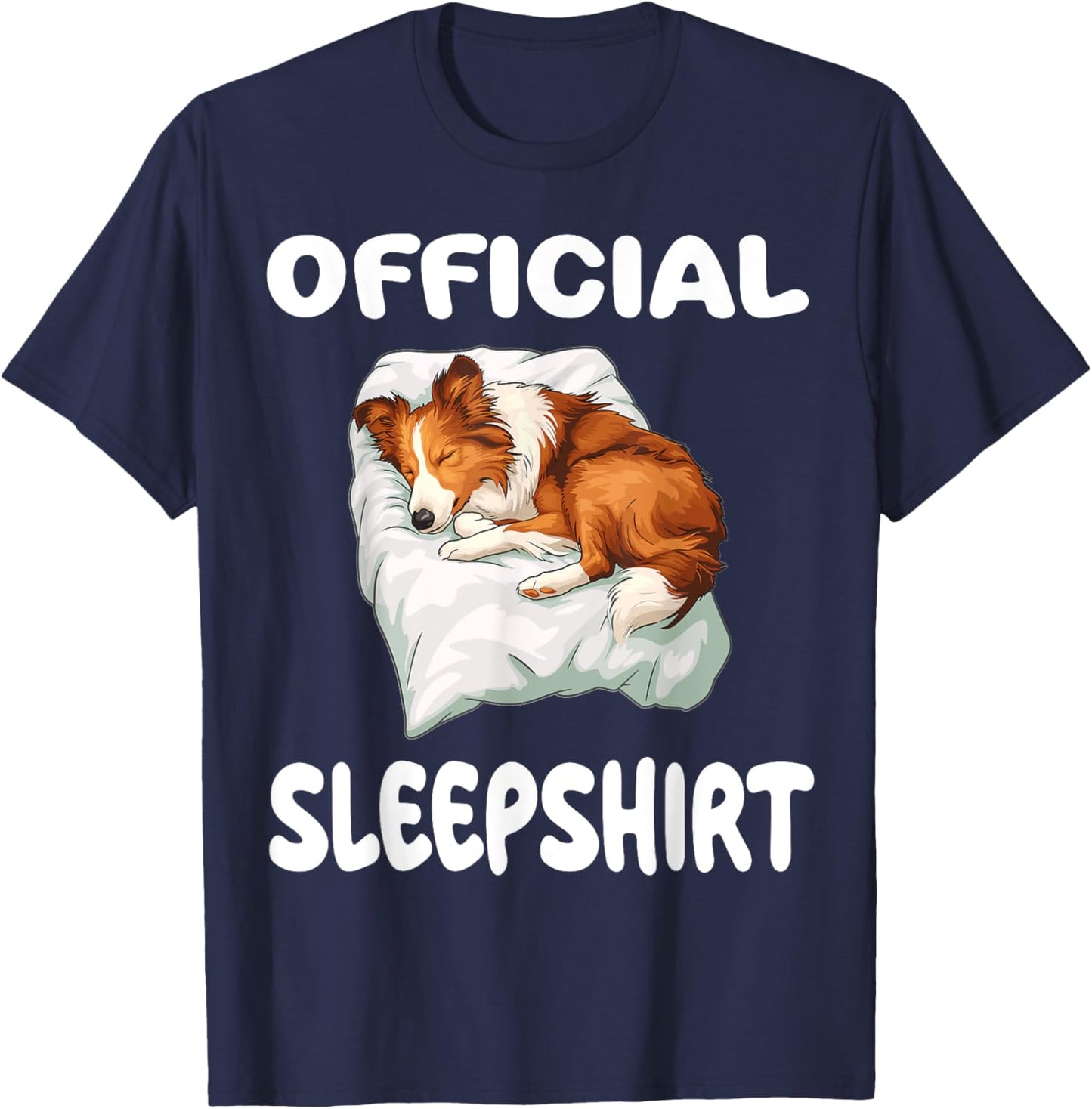 Collie Dog Official Sleepshirt Pajamas Nightgown Men Women Kids T-Shirt - T-Shirt | Navy