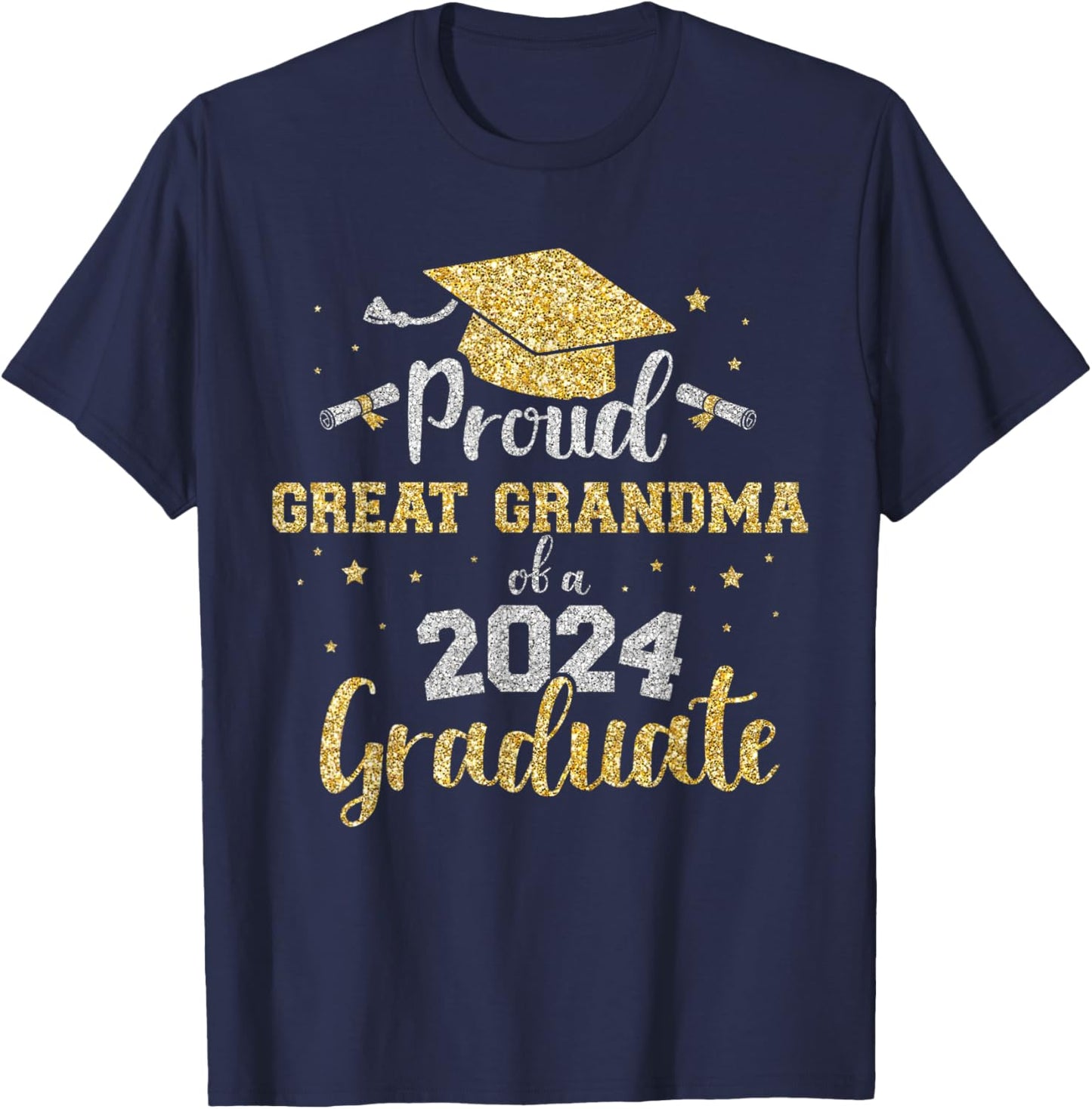 Proud great grandma class of 2024 graduate senior graduation T-Shirt - T-Shirt | Navy