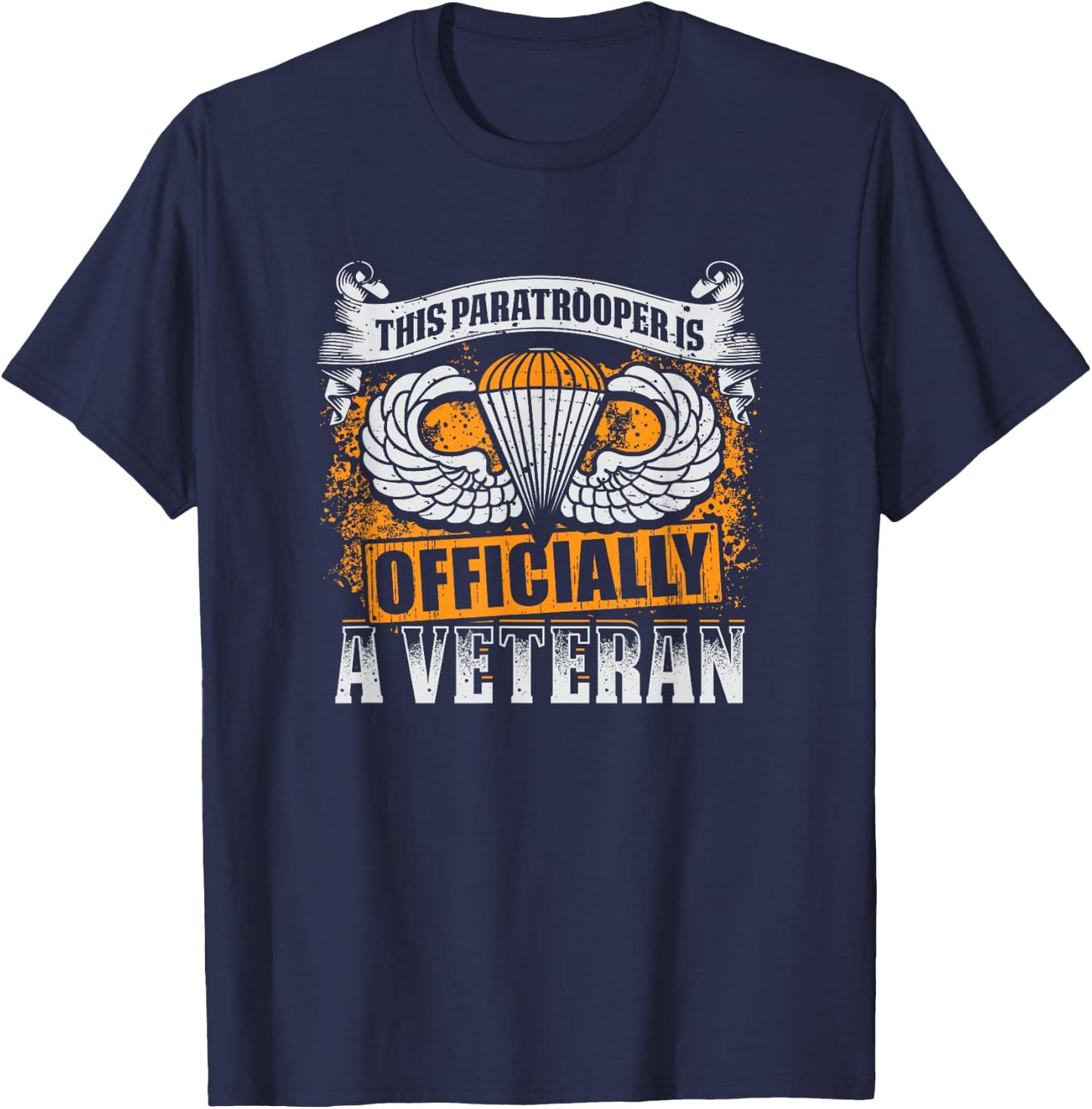 Retired Veteran Airborne Division Paratrooper T-Shirt - T-Shirt | Navy