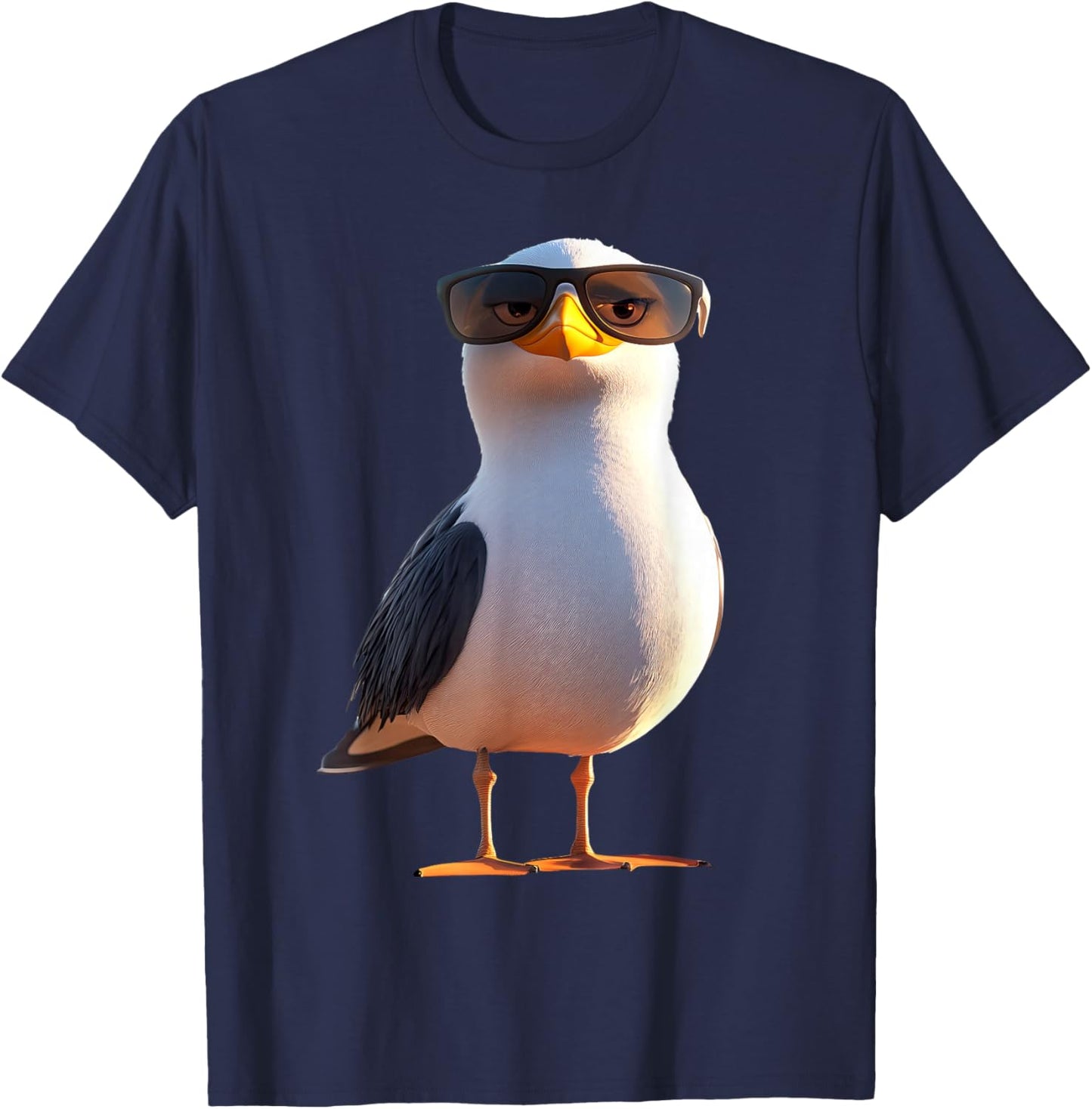 Seagull Beach North Sea Baltic Gull Silver T-Shirt - T-Shirt | Navy