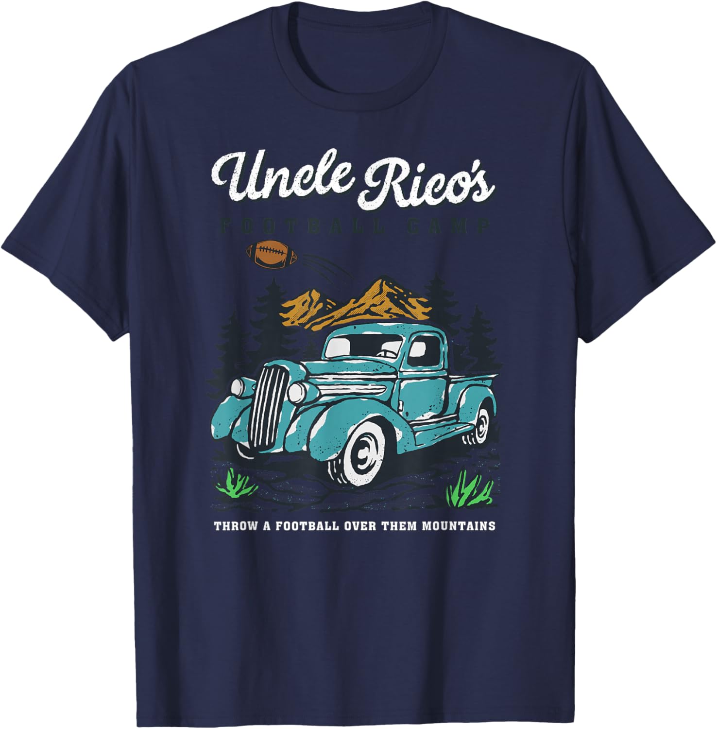 Ronni Calling Uncle Rico's Football Camp Adult - Black - S T-Shirt - T-Shirt | Navy
