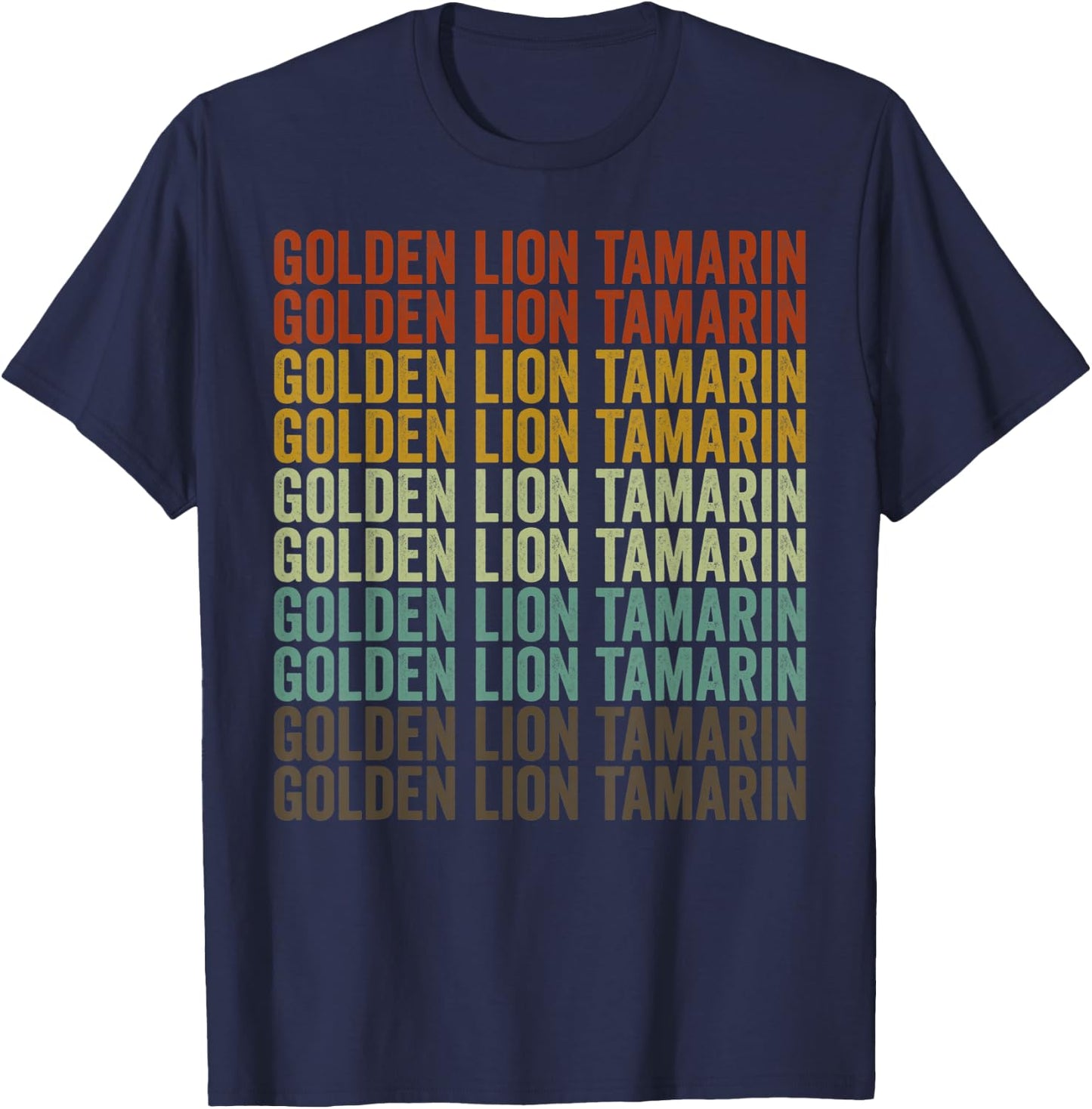 Golden Lion Tamarin Retro T-Shirt - T-Shirt | Navy