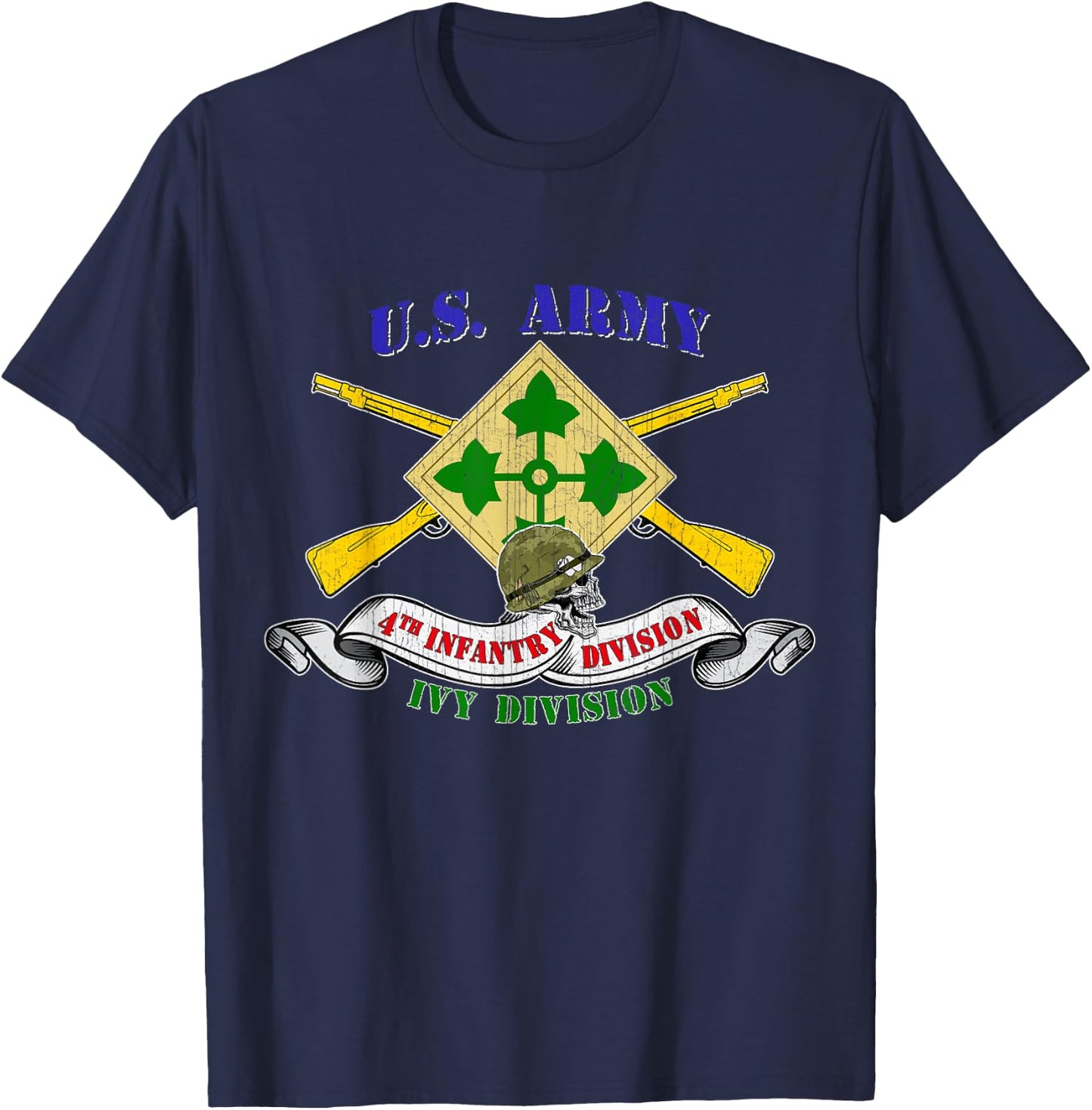 4th Infantry Division 4th ID Ivy Division Fort Carson Gifts T-Shirt - T-Shirt | Navy