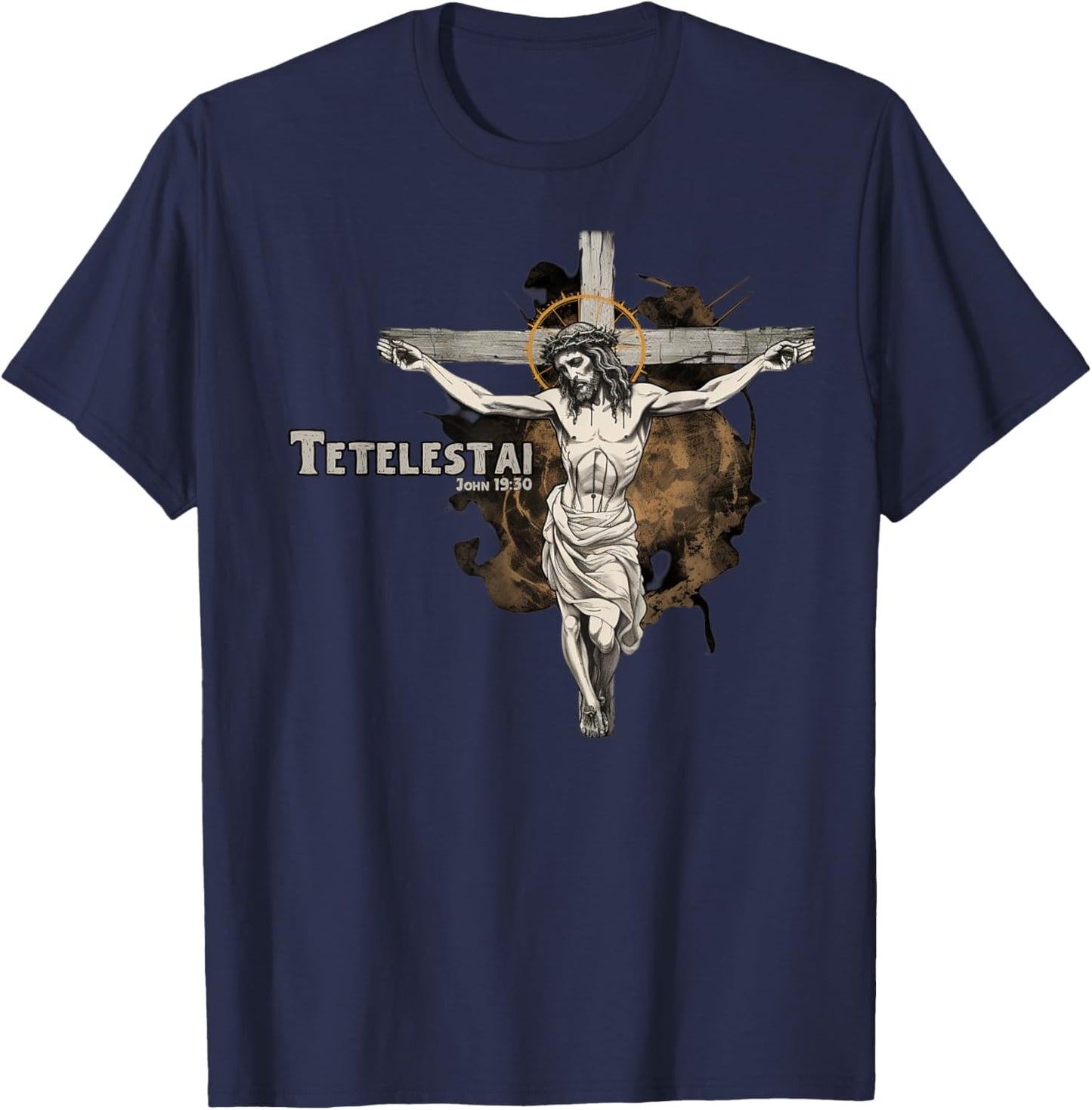 Tetelestai Jesus John Bible Verse T-Shirt - T-Shirt | Navy