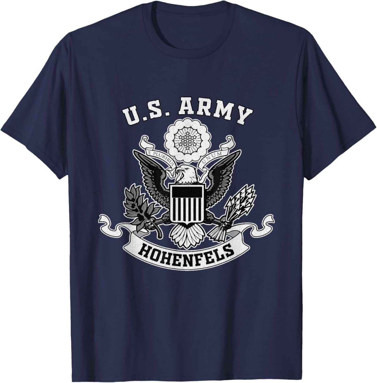 Hohenfels Germany Military Base Eagle Emblem Vintage Gifts T-Shirt - T-Shirt | Navy
