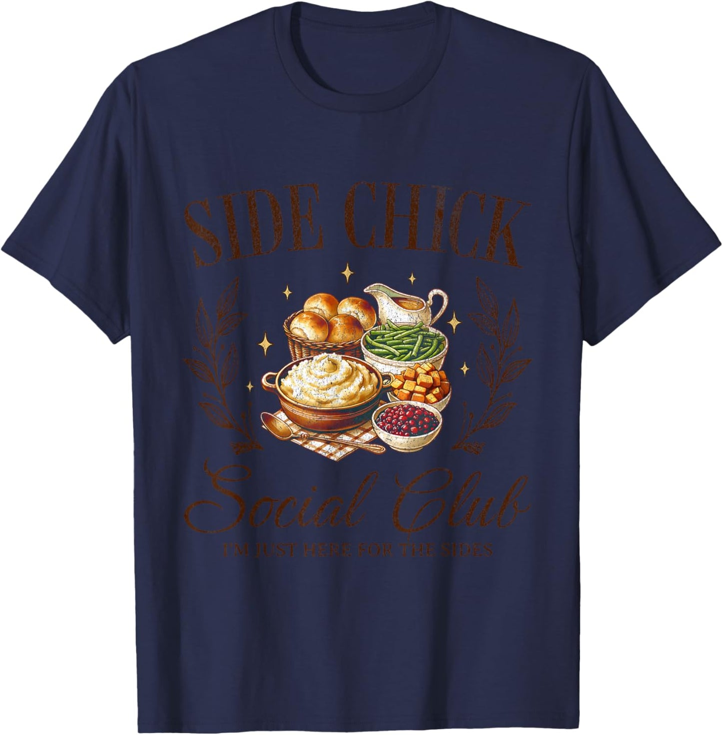 Side Chick Social Club Thanksgiving T-Shirt - T-Shirt | Navy