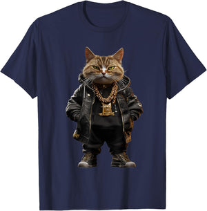 Thug Gangster Life Cat For Hip Hop Fans Meme and Cat lovers Women T-Shirt - T-Shirt | Navy