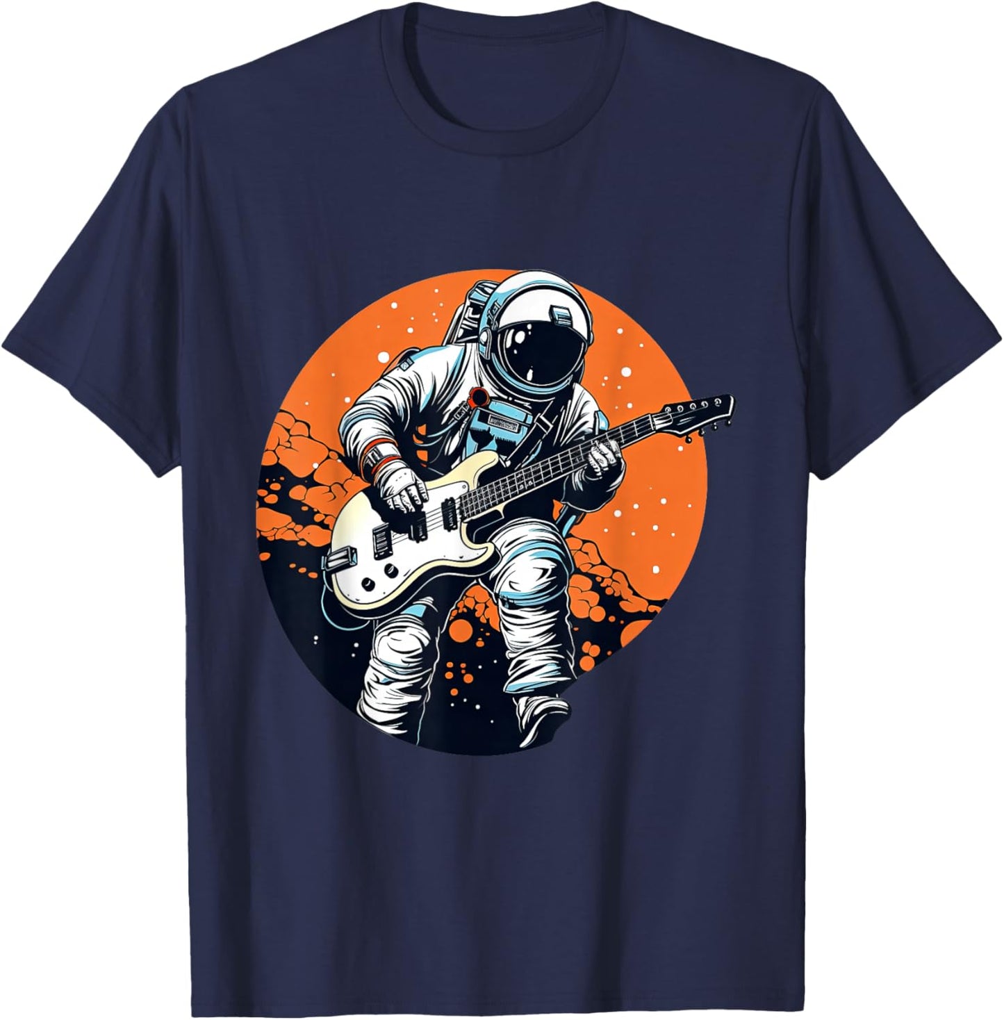 Astronaut Playing The Bass Guitar T-Shirt - T-Shirt | Navy