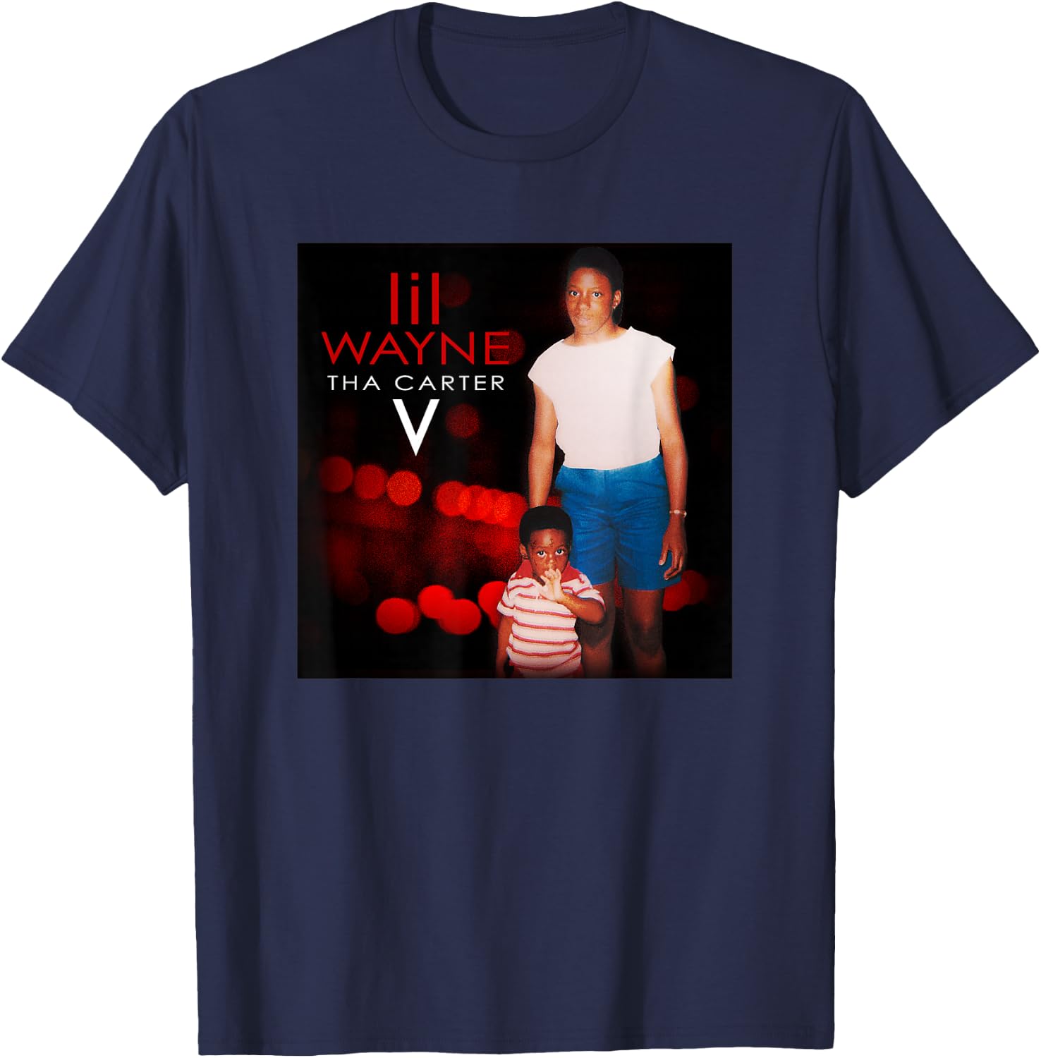 Lil Wayne The Carter V Photo Small T-Shirt - T-Shirt | Navy
