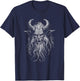 Vintage Krampus Creepy Christmas Black and White Graphic T-Shirt - T-Shirt | Navy