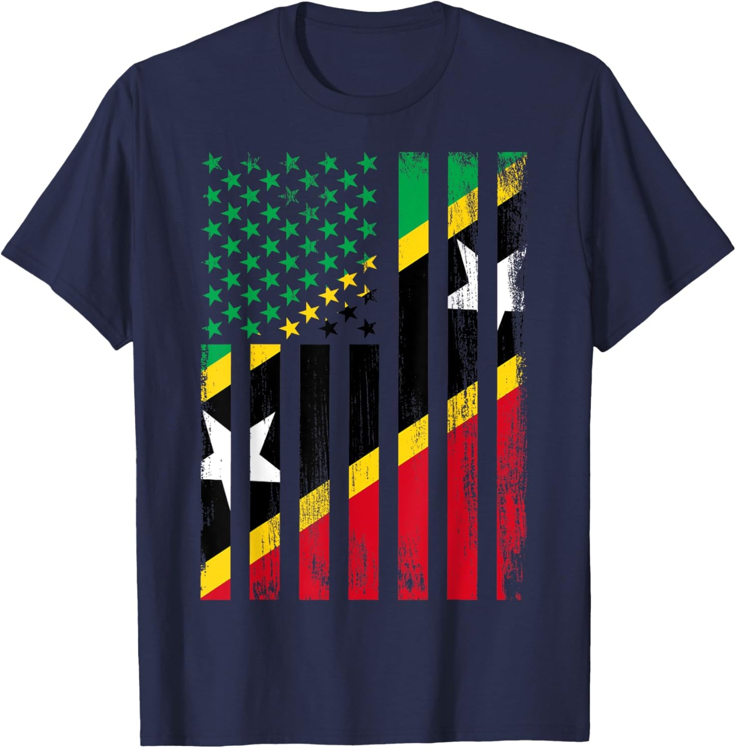 Saint Kitts and Nevis & USA T-Shirt - T-Shirt | Navy