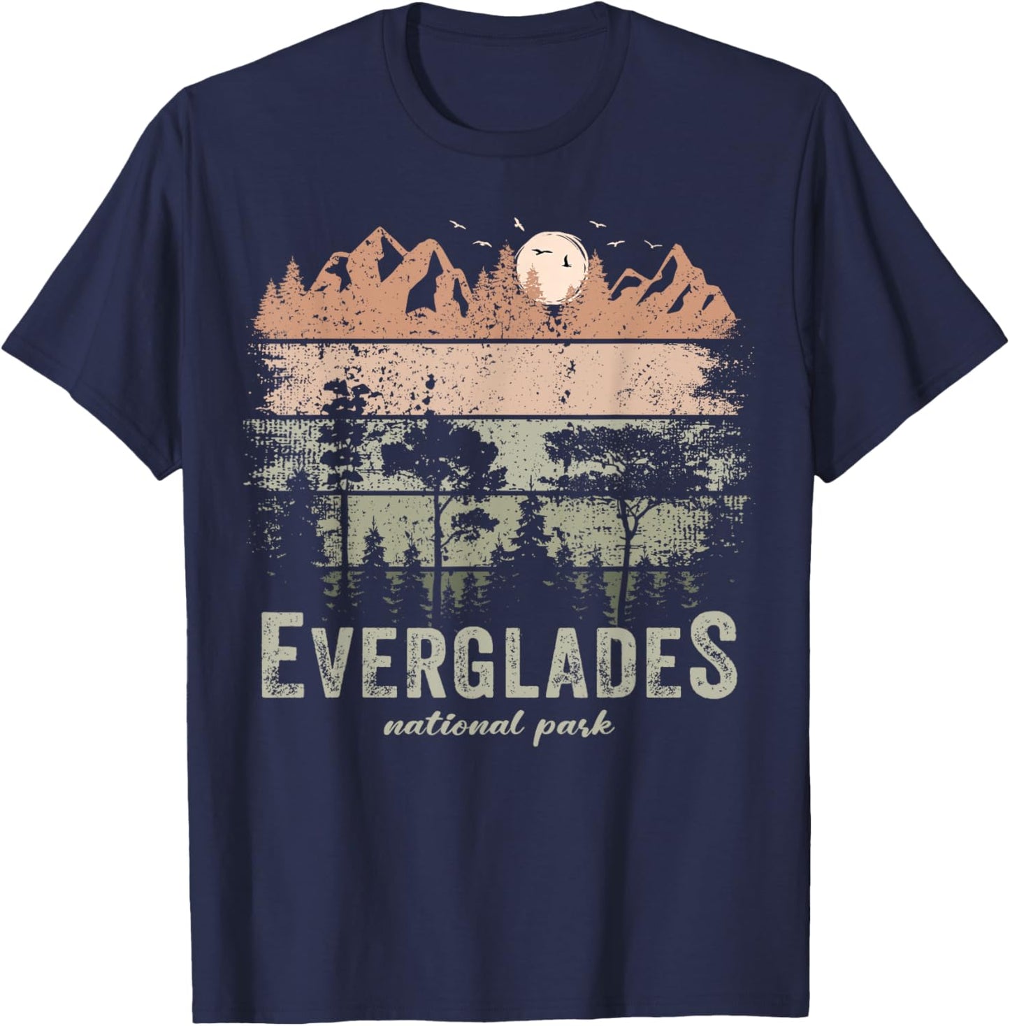Retro Everglades National Park US Vintage Everglades T-Shirt - T-Shirt | Navy