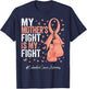 Peach Ribbon Mother Endometrial Cancer Awareness T-Shirt - T-Shirt | Navy