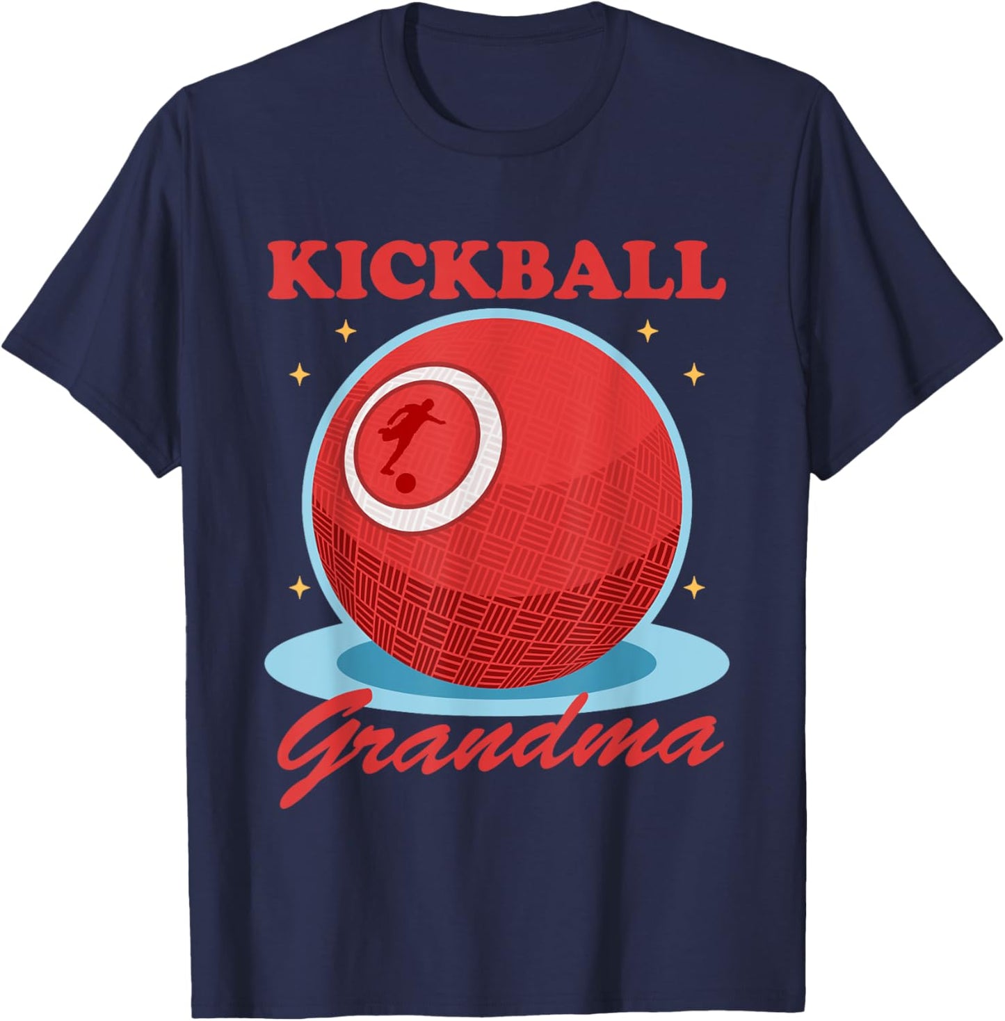 Kickball Grandma | Kickballer Player Kickball T-Shirt - T-Shirt | Navy