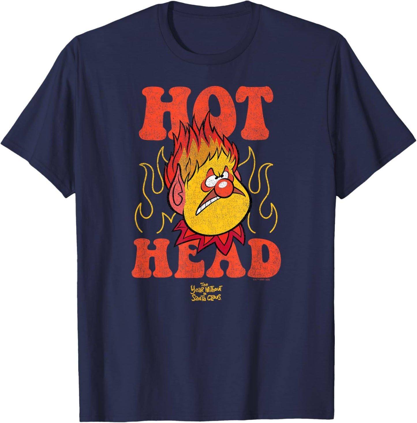 The Year Without Santa Claus - Heat Miser Hot Head T-Shirt - T-Shirt | Navy