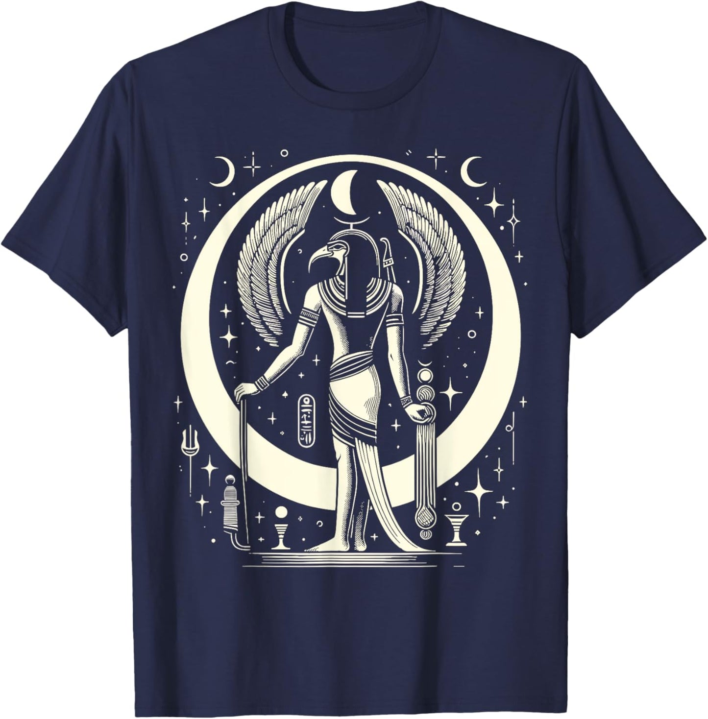 Thoth Egyptian Mythology Diety Ibis Ancient Egypt T-Shirt - T-Shirt | Navy