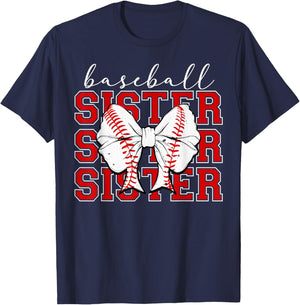 Baseball Sister Vintage Sport Lover Sister Mothers Da T-Shirt - T-Shirt | Navy