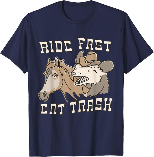 Spencers Ride Fast Eat Trash Apparel T-Shirt - T-Shirt | Navy