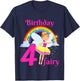Kids Fairy Birthday Party 4 years old Fairy Birthday Party Theme T-Shirt - T-Shirt | Navy