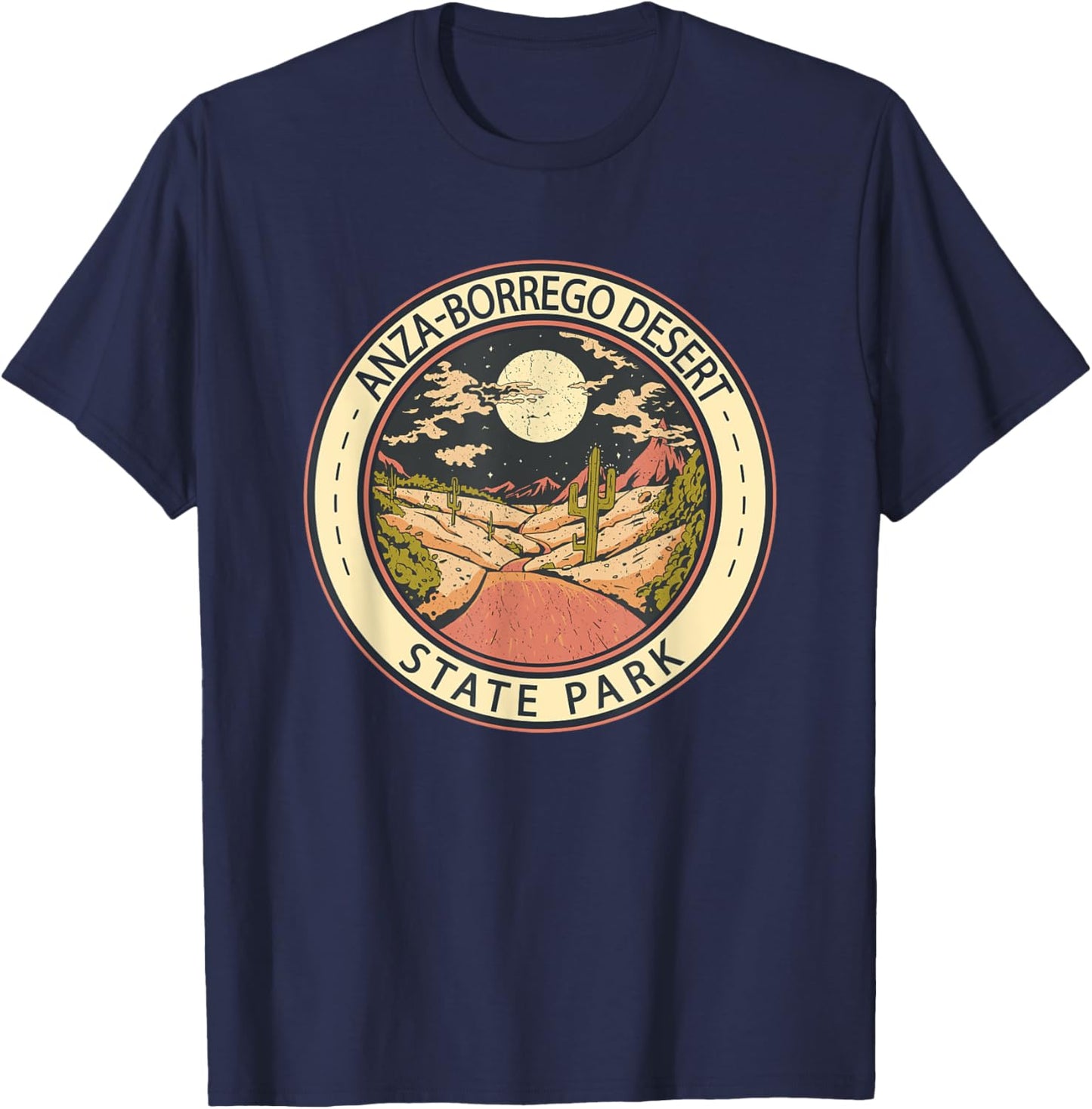 Anza-Borrego Desert State Park California Badge Vintage T-Shirt - T-Shirt | Navy