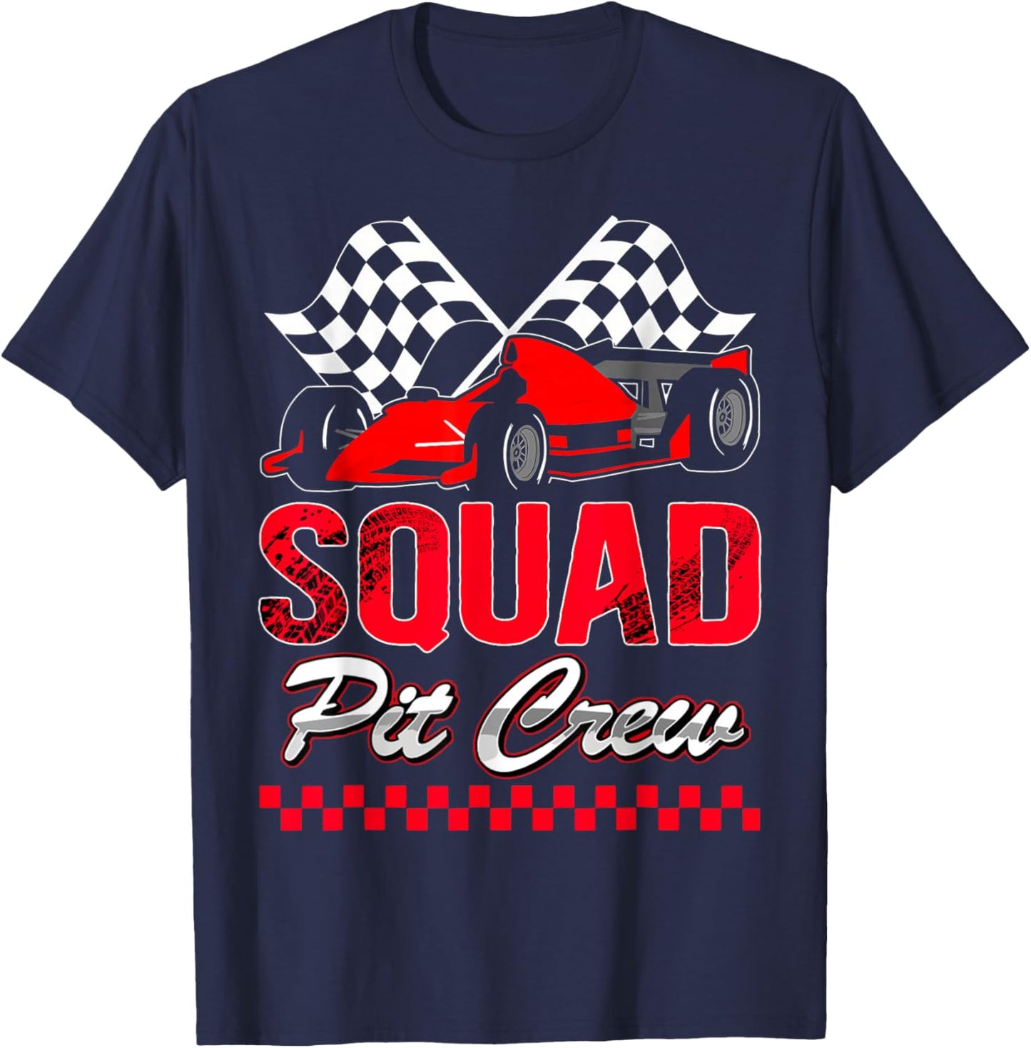 Pit Crew Squad Race Car Birthday Boy Racing Car T-Shirt - T-Shirt | Navy