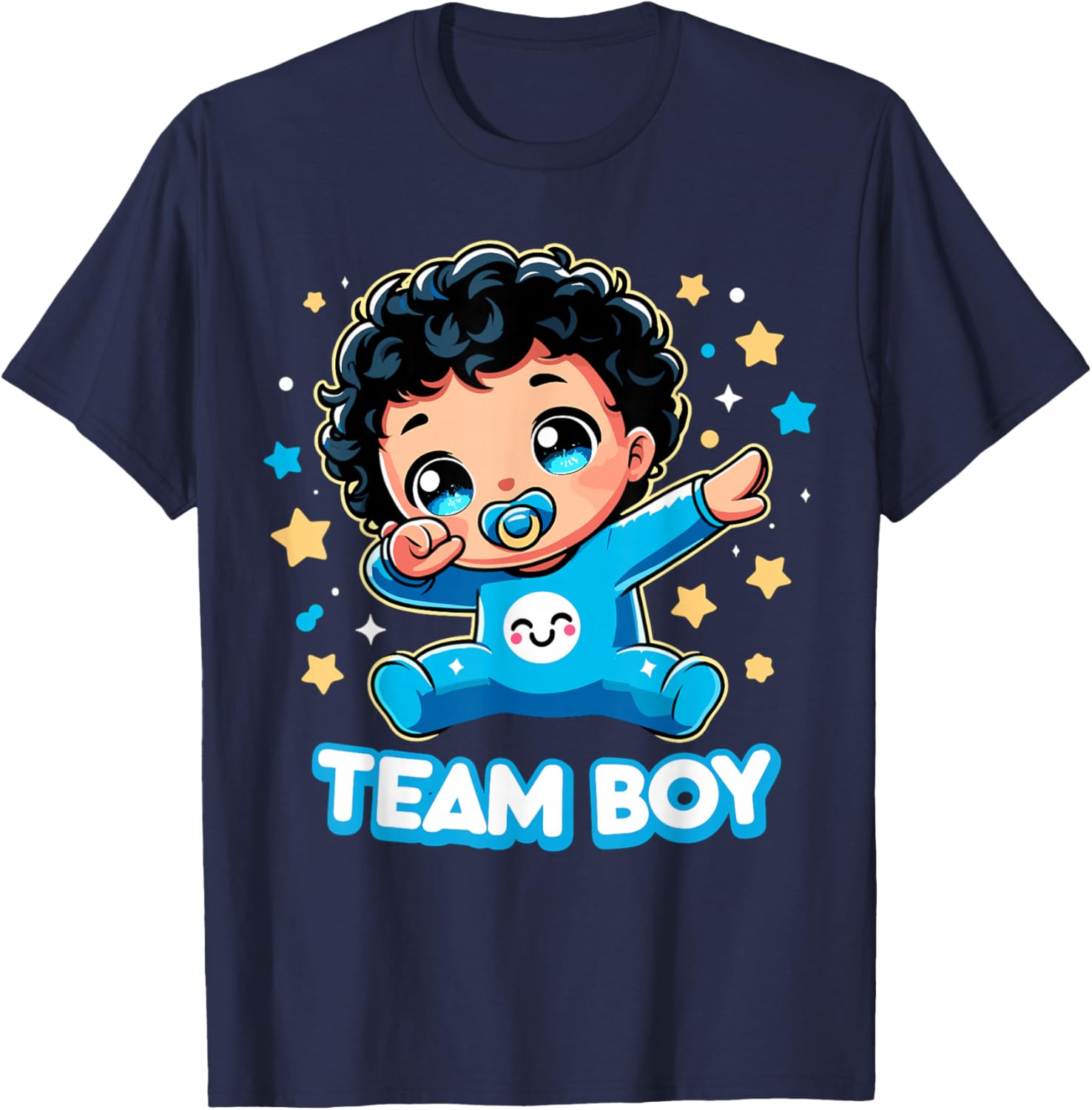 Team Boy Baby Gender Reveal Party Announcement T-Shirt - T-Shirt | Navy