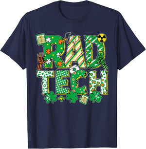 Rad Tech Nurse St. Patrick's Day Shamrock Radiologist T-Shirt - T-Shirt | Navy
