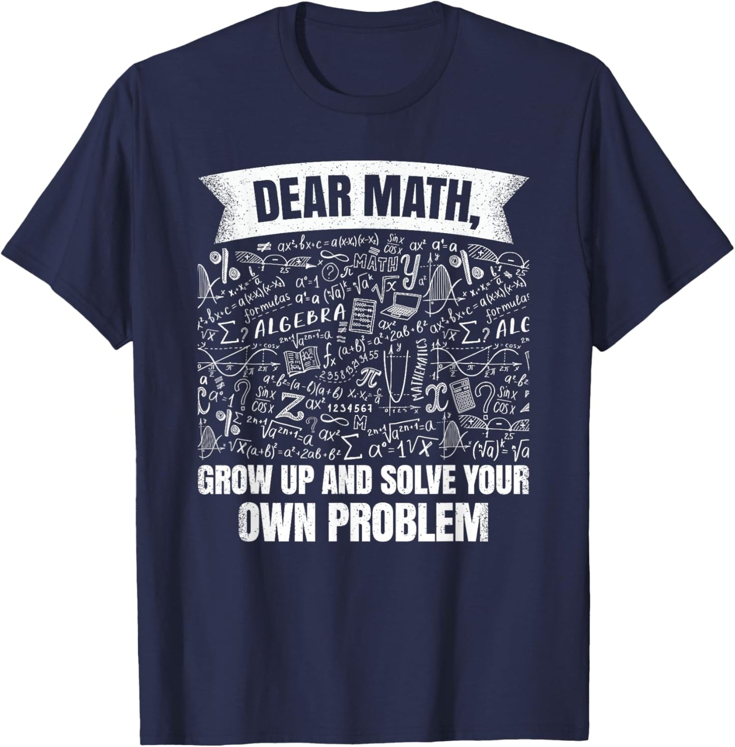 Funny Math Teacher Student Mathematics Professor Engineer T-Shirt - T-Shirt | Navy