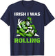 Irish I Was Rolling Jiu Jitsu BJJ Shamrock St Patricks Day T-Shirt - T-Shirt | Navy
