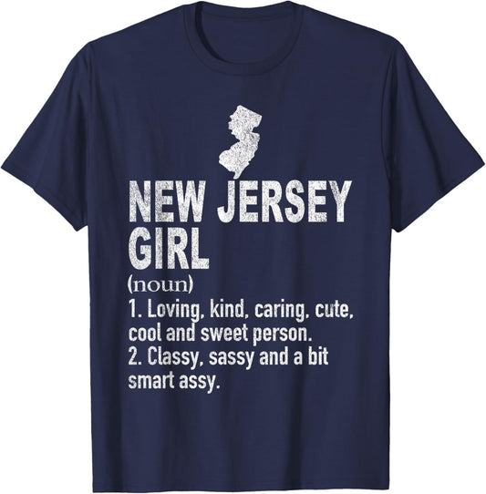 New Jersey Girl Definition Funny Hometown New Jersey T-Shirt - T-Shirt | Navy