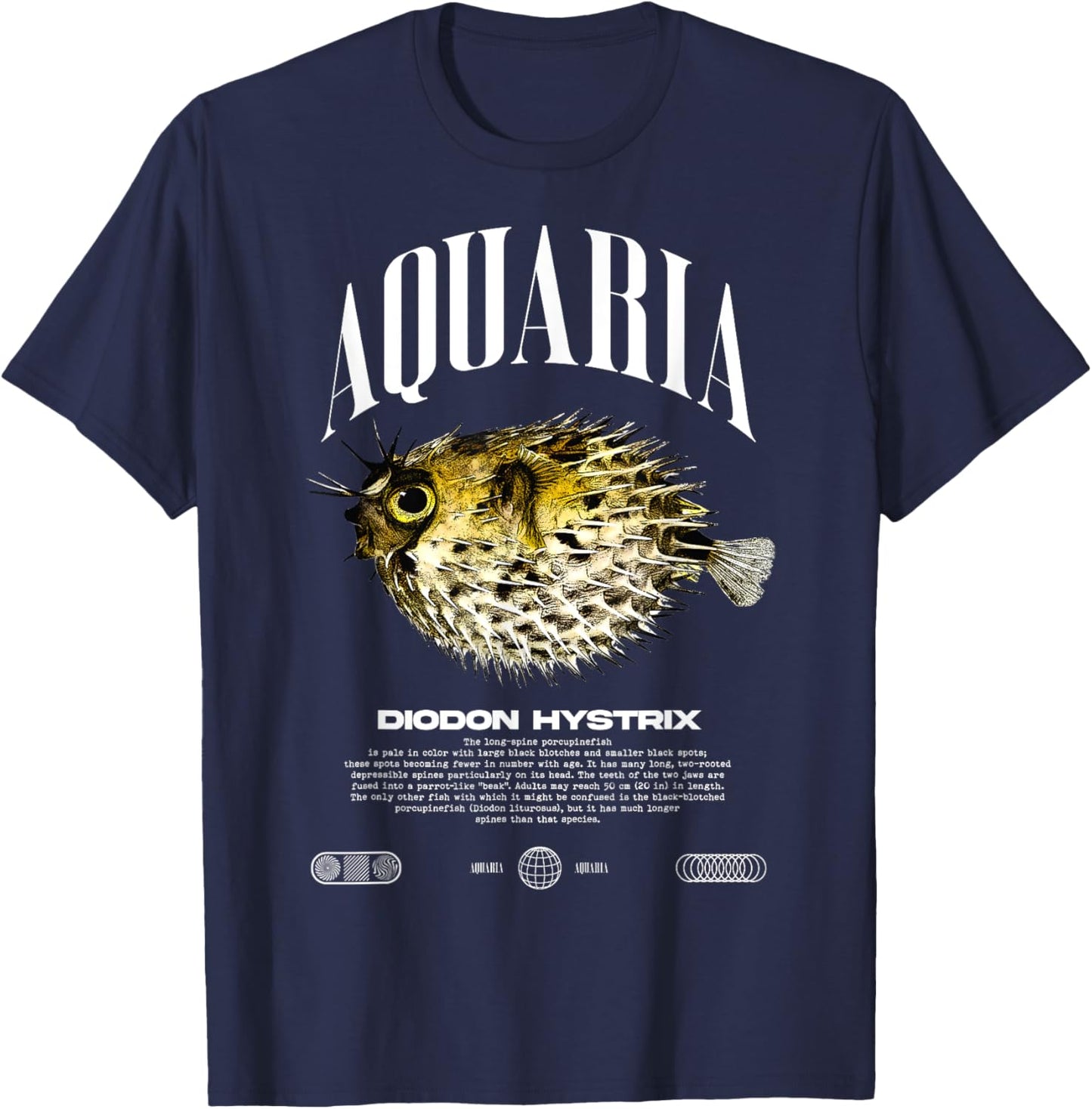 Porcupine Puffer Fish Fish Keeper Modern Streetwear T-Shirt - T-Shirt | Navy