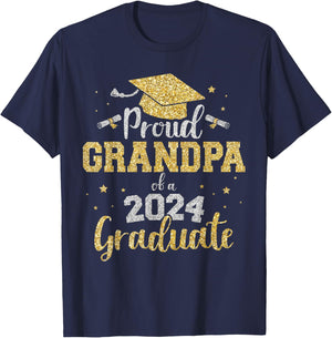 Proud grandpa of a class of 2024 graduate senior graduation T-Shirt - T-Shirt | Navy