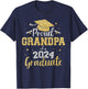Proud grandpa of a class of 2024 graduate senior graduation T-Shirt - T-Shirt | Navy