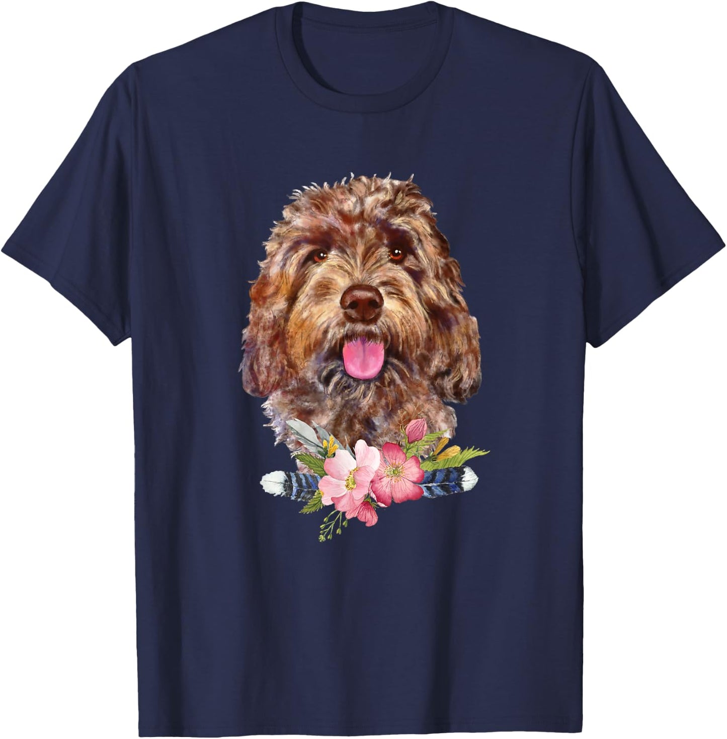 Chocolate Goldendoodle Labradoodle Cockapoo Sheepadoodle T-Shirt - T-Shirt | Navy