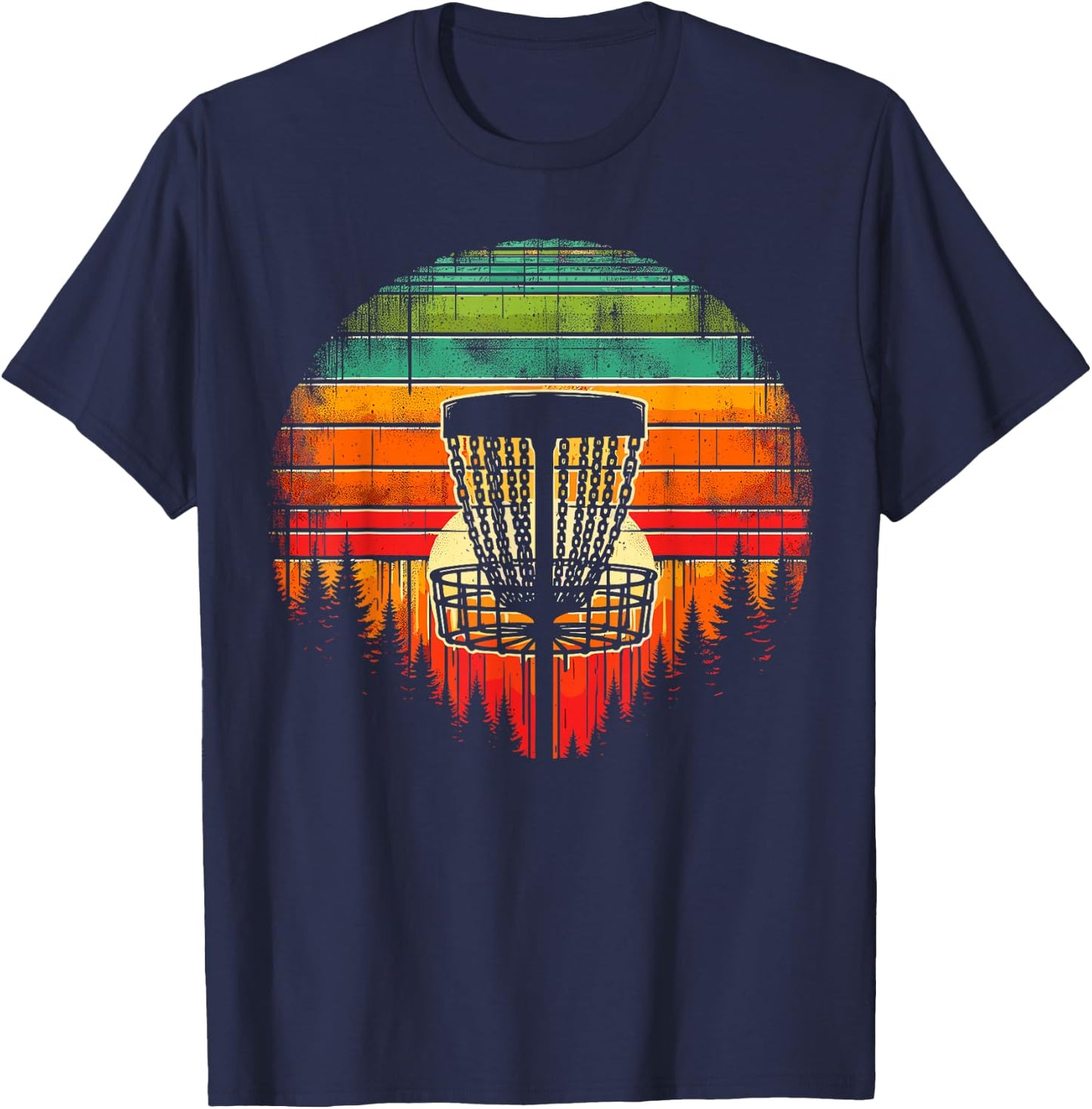 Disc Golfer Colorful Disc Golf T-Shirt - T-Shirt | Navy
