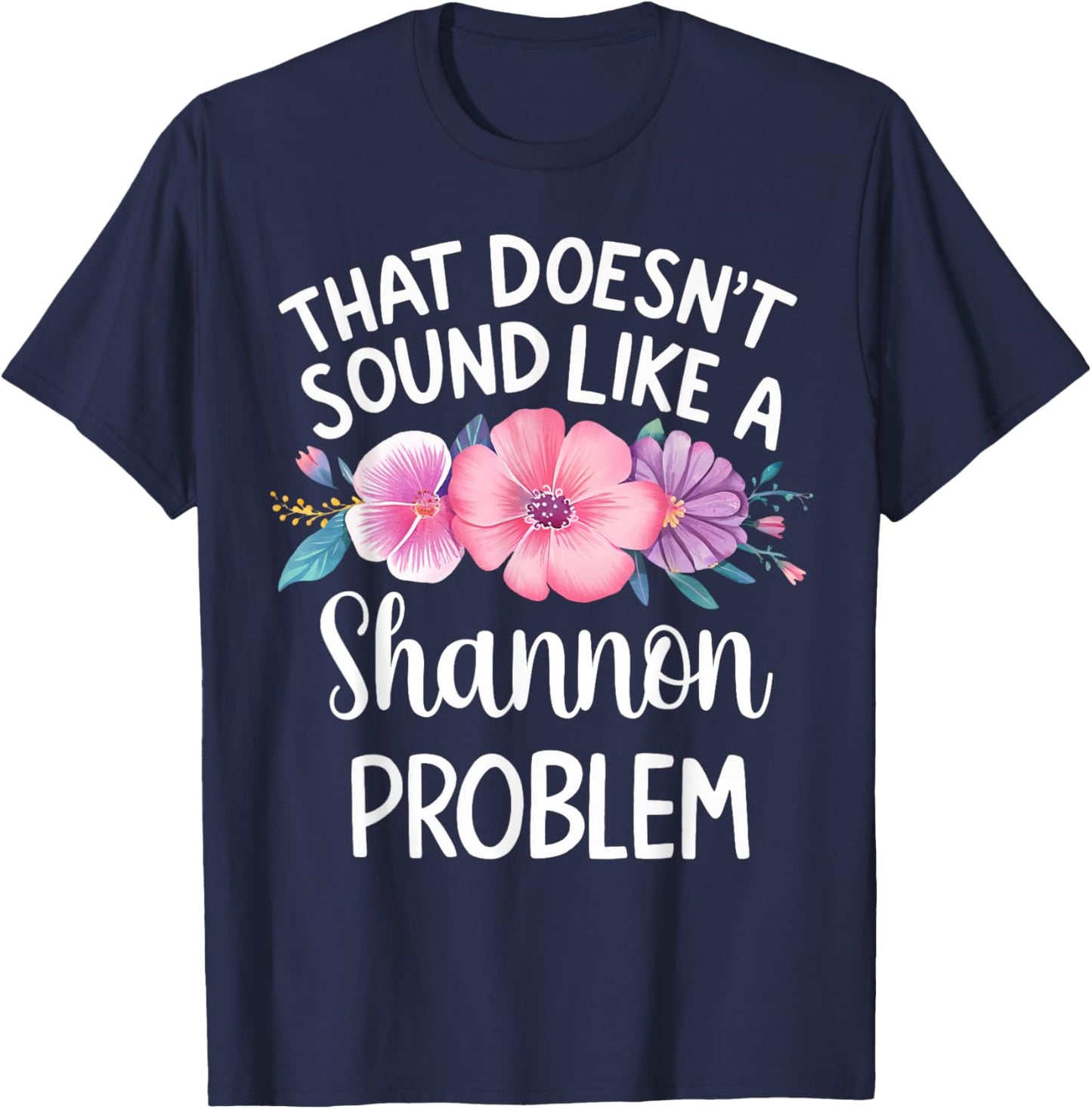 Shannon Personalized Cute Flower Girls Shannon Name T-Shirt - T-Shirt | Navy