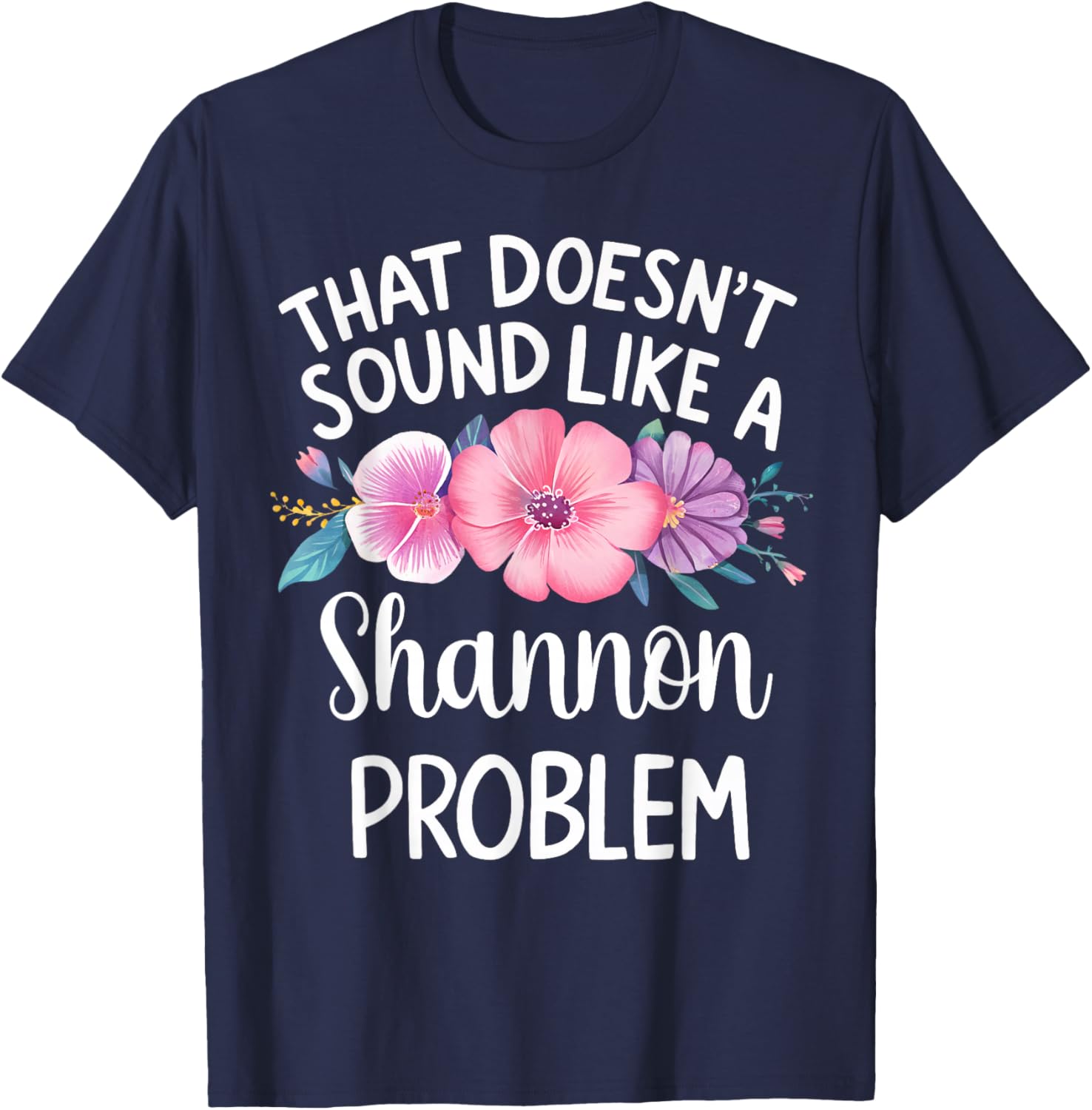 Shannon Personalized Cute Flower Girls Shannon Name T-Shirt - T-Shirt | Navy