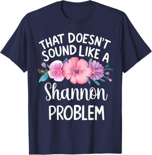 Shannon Personalized Cute Flower Girls Shannon Name T-Shirt - T-Shirt | Navy