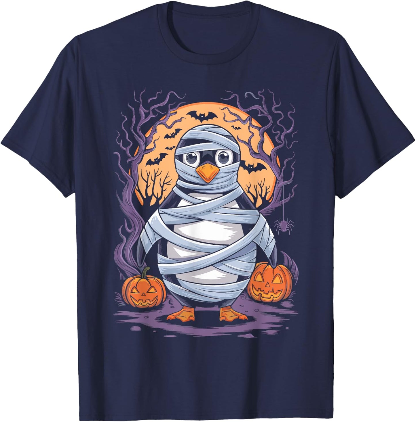 Funny Mummy Penguin Lovers Spooky Halloween Costume T-Shirt - T-Shirt | Navy