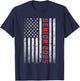 Senior 2025 Patriotic American Flag Graduation Class of 2025 Women Kids Men T-Shirt - T-Shirt | Navy