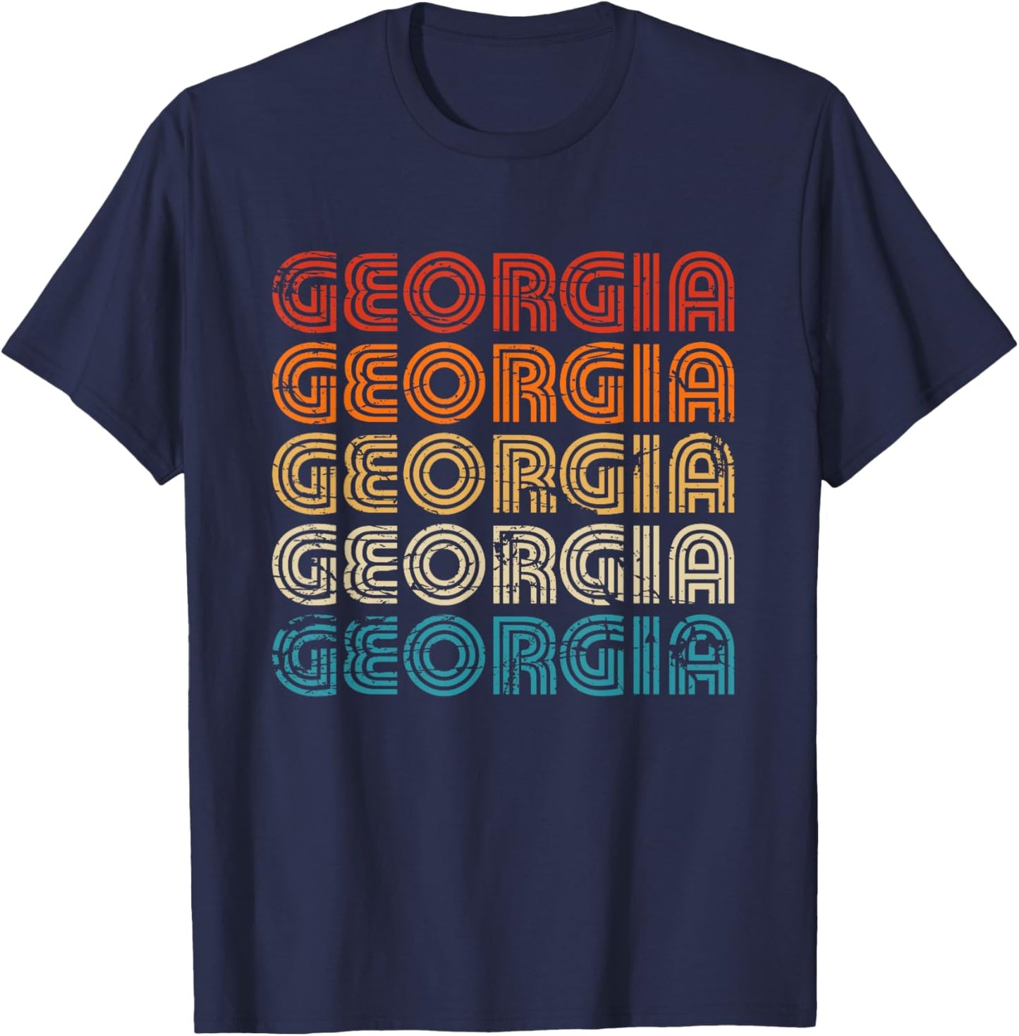Georgia State Country Retro Vintage Women Youth T-Shirt - T-Shirt | Navy