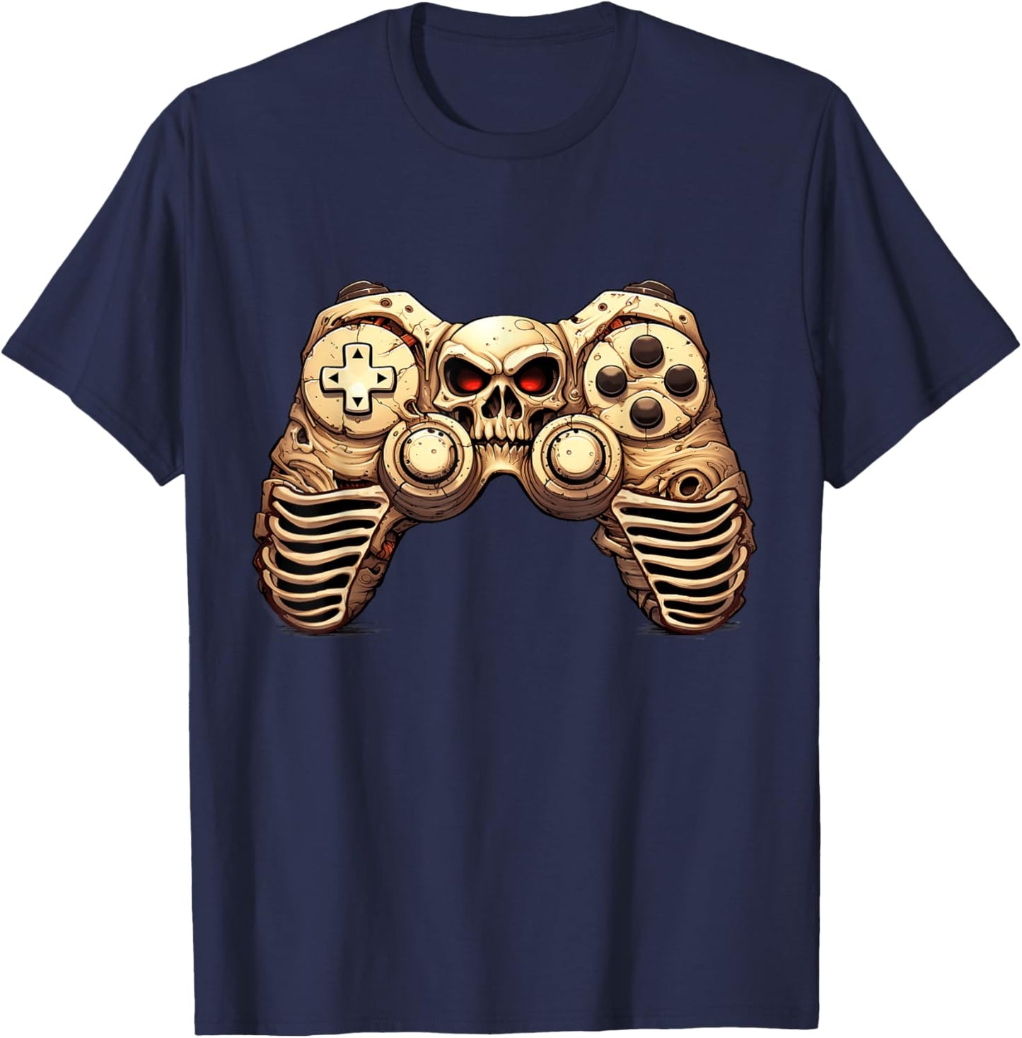 Halloween Skeleton Zombie Gaming Controllers Mummy Boys Kids T-Shirt - T-Shirt | Navy
