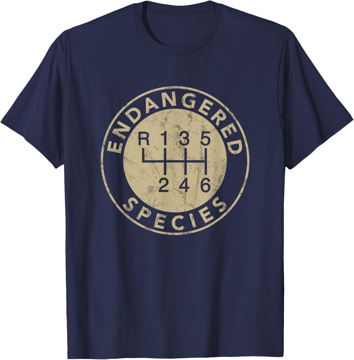 Endangered Species-Stick Shift-manual transmission Driver T-Shirt - T-Shirt | Navy