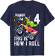 Kids T Rex Dinosaur Monster Truck 4th Birthday Boys and Girls T-Shirt - T-Shirt | Navy